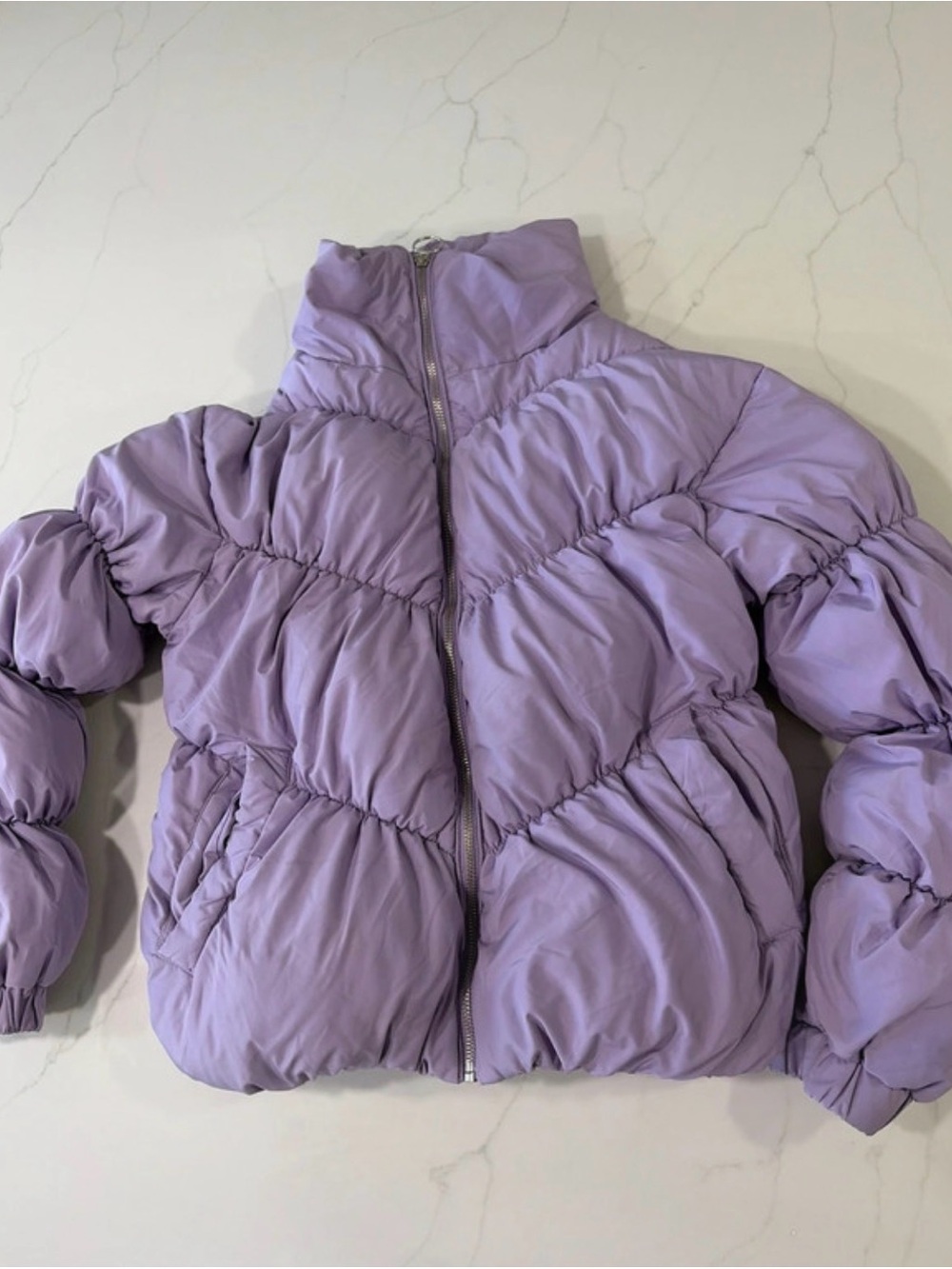 Love Tree Lavender Puff Quilted Jacket
